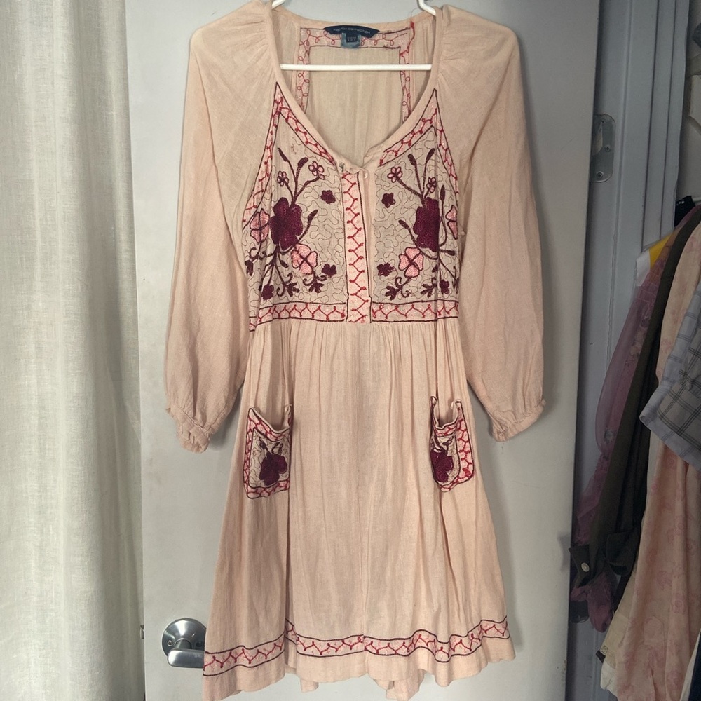 French Connection pink boho dress
